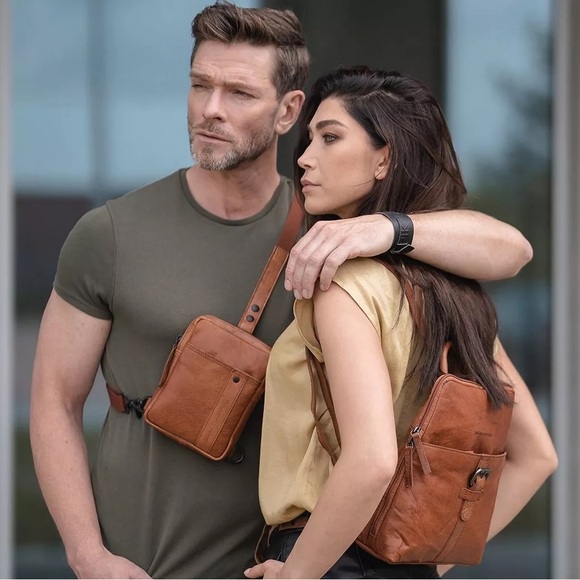 Spikes & Sparrow Brown Leather Backpack - Picture 3 of 16